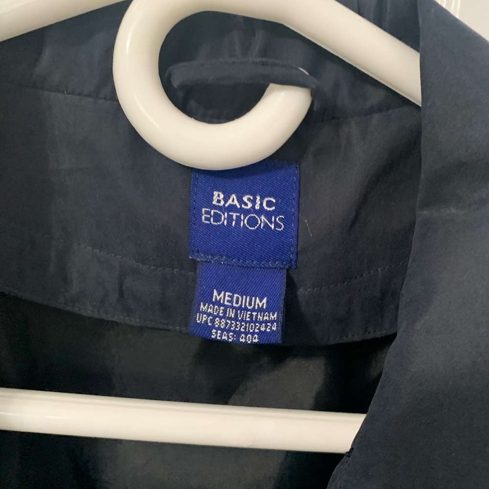 Basic Editions, Size Medium, Black, Windbreaker J… - image 3